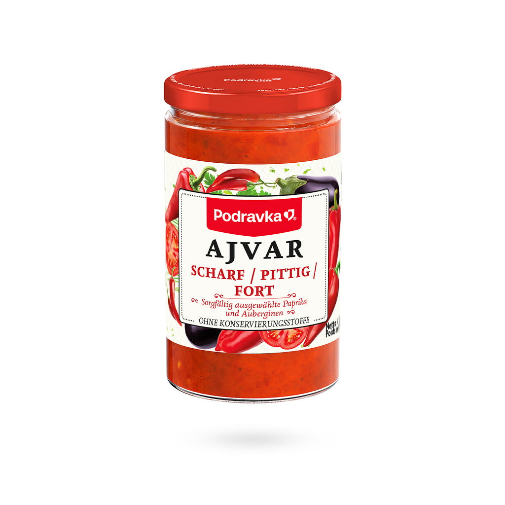 Ajvar scharf Gemüse Dip von Podravka im 350g Glas