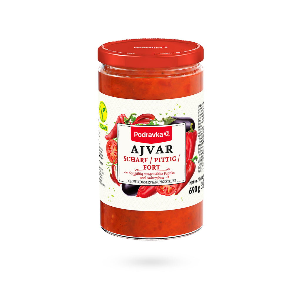 Ajvar scharf Gemüse Dip von Podravka im 690g Glas