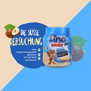 Lino Lada Milch und Haselnuss Creme, 350g Glas